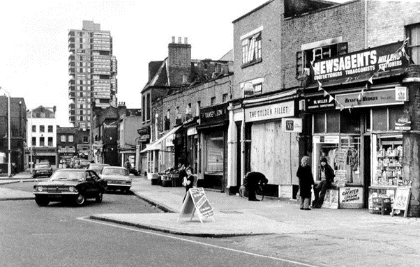 New Church Road, 1977.This is the start of New Church Road looking towards Camberwell Road. Kitson Road.  X..png