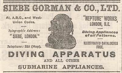 7 Grange Road. Heinke was taken over by Siebe Gorman in 1961. Neptune Works was in Westminster Bridge Road.  X..png