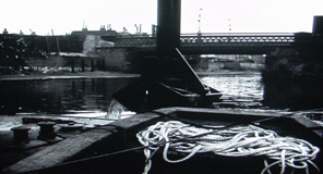 Grand Surrey Canal, Plough Bridge, Plough Way looking from a dredger c1954.  X..png
