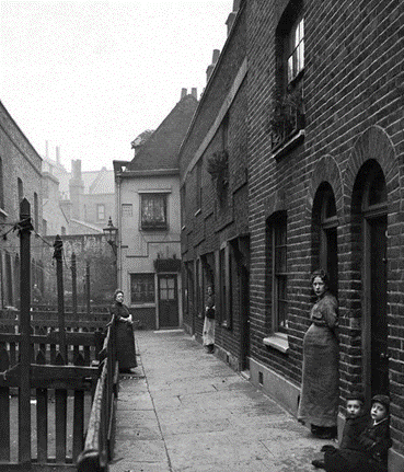 Newington Butts, Brune Place, formally Rose Court, roughly opposite the clock tower.  X,.png