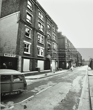 Redcross Way, Borough, looking towards Marshalsea Road, Stanhope and Mowbray Buildings,1950s.  X..png
