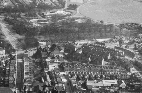 Southwark Park Area, c1951. The curving road right is Litlington Street, Southwark Park Road left to right.  X..png