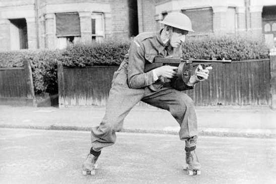 12. WWII Platoon of roller-skating Home Guard. I think this is Harry Lee, who trained them.    X..png