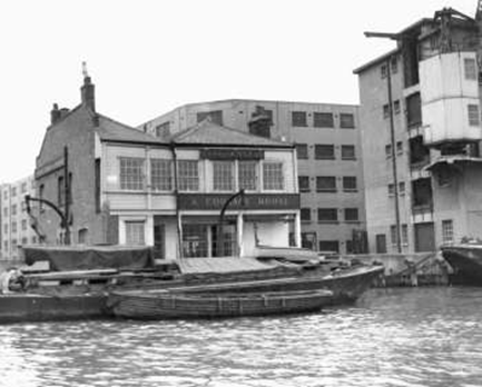Rotherhithe Street, The Angel Pub, Thameside, c1960.   X..png