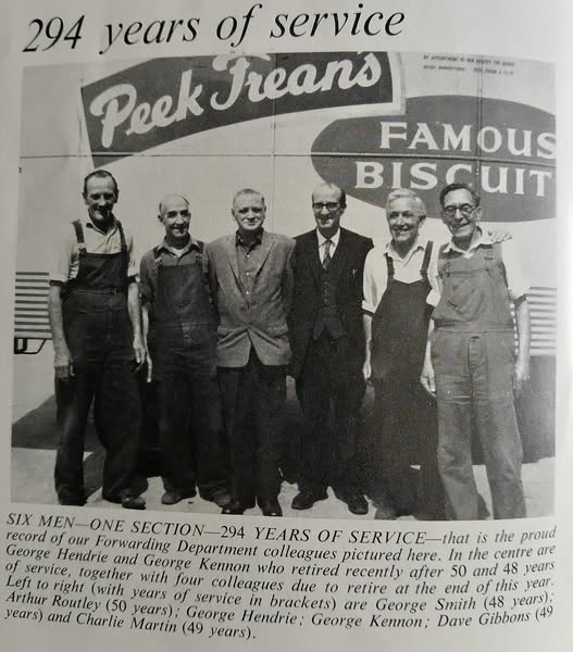 Peek Freans, 1969. 294 years’ service between 6 men!  X..png