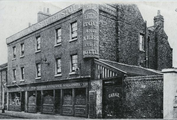 Rotherhithe Street, Acorn Pub, with licensee Walter H Falconer c1923..png