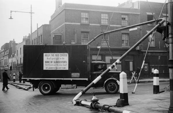 Union Street right, Red Cross lorry after a night of Bombing. 10th May 1941.  X..png