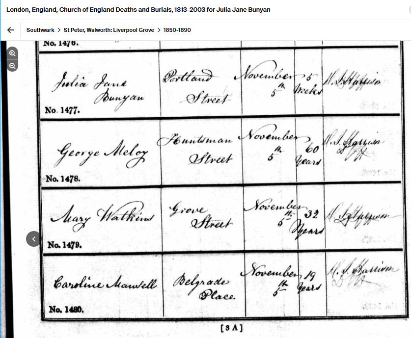 Julia Jane Bunyan bur 5 Nov.jpg