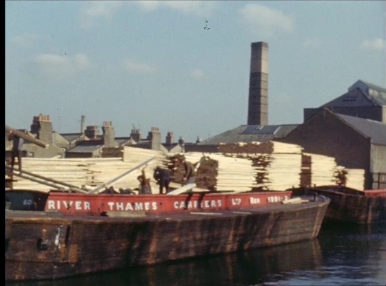Grand Surrey Canal, Wells Way back left, houses are in Neate Street, the chimney is the Mineral Water Works. X..jpg