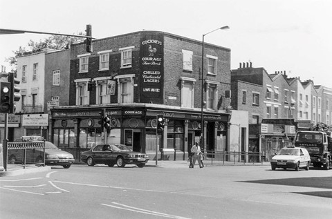 1. Old Kent Road c1996, Cockneys formerly The Shard Arms, Peckham Park Road  right.   X.jpg