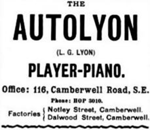 Camberwell Road, Camberwell, Lyons Piano and Organ Shop, 1890-1914.png