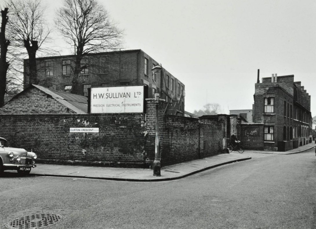Leo Street, Clifton Crescent right c1950. H.W. Sullivan Ltd. (Precision Electrical Instruments).  X..jpg