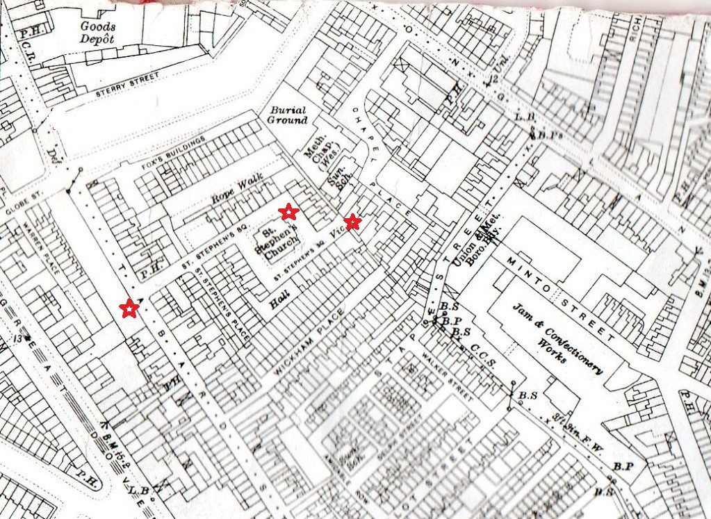 Map from 1914 showing showing St Stephens Place with Church and Vicarage.jpg