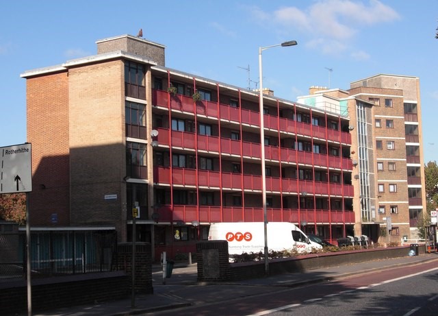 Bush Road, c2009, John Brent House that is believed named after a Rotherhithe shipbuilder.jpg