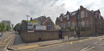 Flint St left. English Martyrs School 2018 and Deans Buildings right..jpg