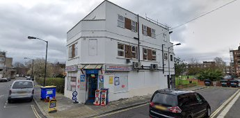 Alvey Street left, Surrey Grove right. White building was The Gloucester Arms PUB.  X.png